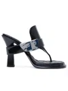 Burberry Prorsum Woman Thong Sandal Black Size 8 Leather In Black