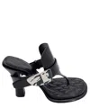 Burberry Prorsum Woman Thong Sandal Black Size 8 Leather In Black