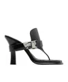 Burberry Prorsum Woman Thong Sandal Black Size 8 Leather In Black