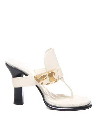 Burberry Women's Light Leather Bay Sandals In Wool