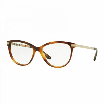 Pre-owned Burberry Be2280 3316 52 Havana Gold Eyeglasses Optical Frame In Clear Lens