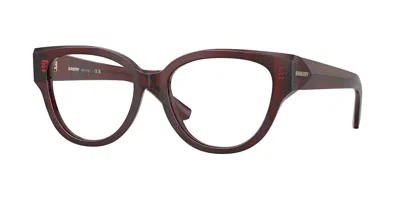 Burberry Be2421f Asian Fit 4115 Women's Glasses Red Size 53 - Free Lenses - Blue Light Block Available In Brown