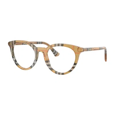 Burberry Be24294163 Check Patterned Acetate Eyeglasses In Brown