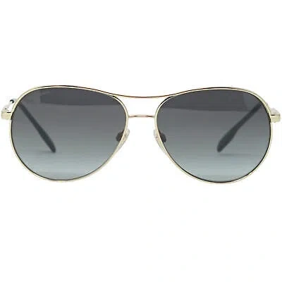 Pre-owned Burberry Be3122 11098g Tara Gold Sunglasses In Gray