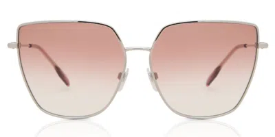 Burberry Be3143 Alexis 10058d Women's Sunglasses Silver Size 61 In Transparent