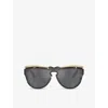 Burberry Womens Brown Be3162u Pilot-frame Metal Sunglasses In Gray