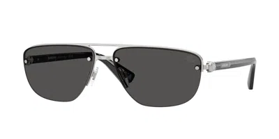 Burberry Be3164 100587 Occhiali Da Sole Argentati Per Uomo In Black