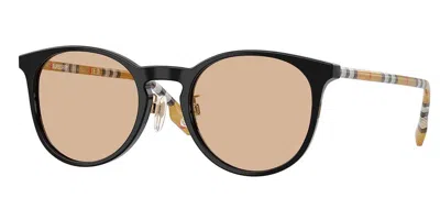 Burberry Be4380d Vestibilità Orientale 385373 Occhiali Da Sole Neri Per Donna In Brown