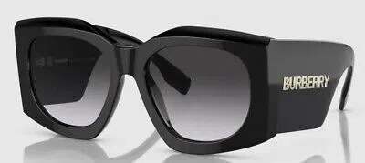 Pre-owned Burberry Be4388u 30018g Madeline Black Grey Gradient 55 Mm Women's Sunglasses