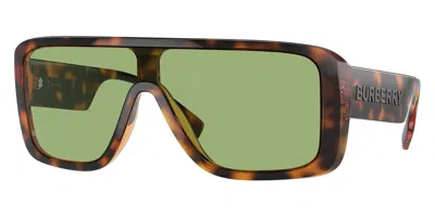 Pre-owned Burberry Be4401u 3002 2 Dark Havana Green Men's 70 Mm Sunglasses