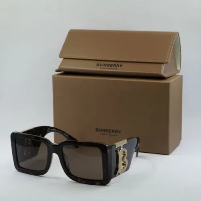 Pre-owned Burberry Be4406u 300273 Dark Havana/dark Brown 55-20-140 Sunglasses