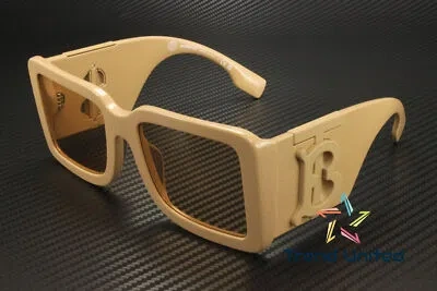 Pre-owned Burberry Be4406u 399073 Beige Light Brown 55 Mm Women's Sunglasses