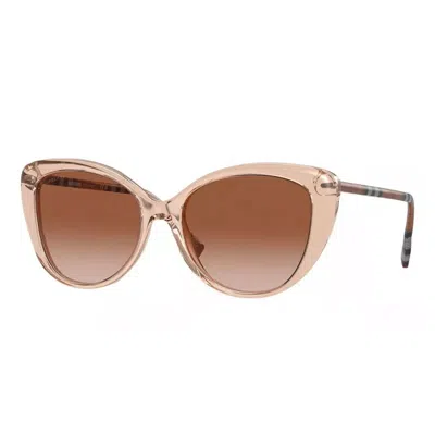 Pre-owned Burberry Be4407 408813 Transparent Peach/brown Gradient 54-17-140 Sunglasses
