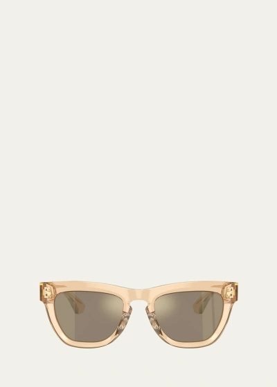 Burberry Be4415u Mirror Acetate & Plastic Square Sunglasses In Brown
