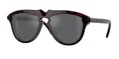 Pre-owned Burberry Be4417u 41036g Red Havana Grey Mirror Silver 58 Mm Men's Sunglasses