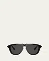 Burberry Be4417u Keyhole Acetate & Plastic Aviator Sunglasses In Black