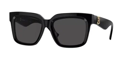 Pre-owned Burberry Be4419 300187 Black Dark Grey 54 Mm Women's Sunglasses In Gray