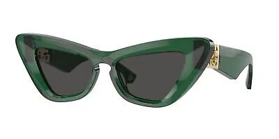 Pre-owned Burberry Be4421u 410487 Green Dark Grey 51 Mm Women's Sunglasses In Gray