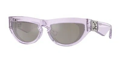 Pre-owned Burberry Be4422u 40956g Violet Light Grey Mirror Silver 58 Mm Women's Sunglasses