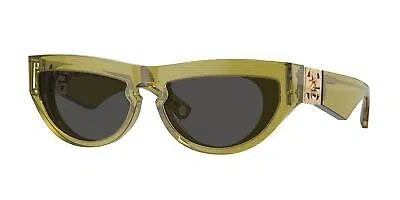 Pre-owned Burberry Be4422u 411887 Green Dark Grey 58 Mm Women's Sunglasses In Gray