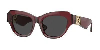Pre-owned Burberry Be4423 412887 Bordeaux Dark Grey 52 Mm Women's Sunglasses In Gray