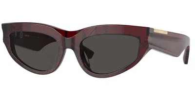 Burberry Dark Grey Cat Eye Ladies Sunglasses Be4425u 411587 55 In Red