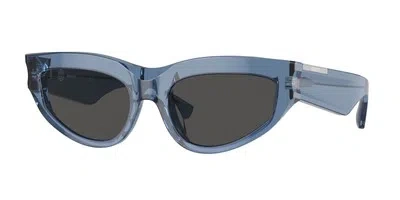 Pre-owned Burberry Be4425u 411787 Blue Dark Grey 55 Mm Women's Sunglasses In Gray