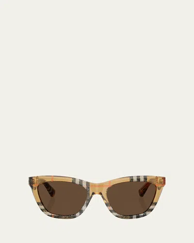 Burberry Be4441u Cat Eye Sunglasses In Dark Brown