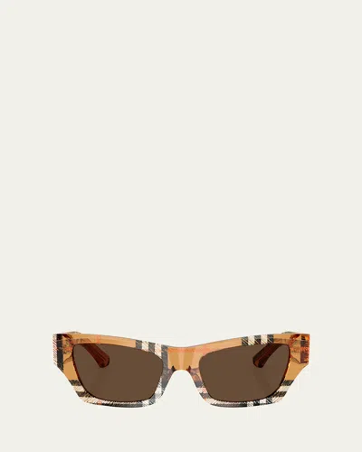 Burberry Be4441u Cat Eye Sunglasses In Dark Brown