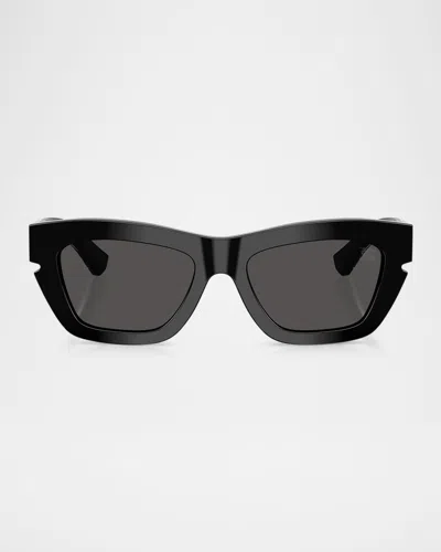 Burberry Be4454f Acetate Cat Eye Sunglasses In Black