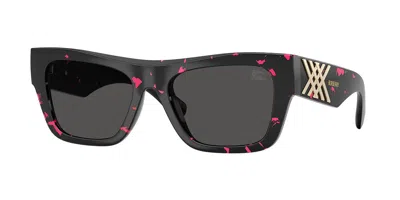 Burberry Be4490u 412687 Women's Sunglasses Tortoiseshell Size 53 In Black