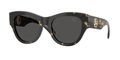 Burberry Be4491 410687 Women's Sunglasses Tortoiseshell Size 52 In Black
