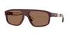 Burberry Knight Rectangular-frame Sunglasses In Matte Burgundy