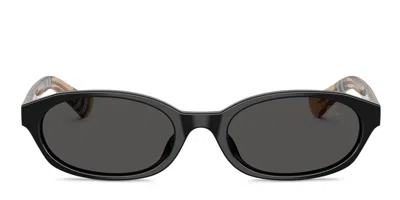 Burberry Womens Be4508d Oval-frame Acetate Sunglasses Black