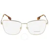 Burberry Bea Demo Cat Eye Ladies Eyeglasses Be1367 1109 55 In Red