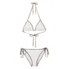 Burberry Mata Checked-piped Triangle Bikini In White
