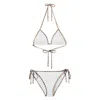 Burberry Mata Checked-piped Triangle Bikini In White