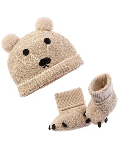 Burberry Beanie & Bootie Set In Brown