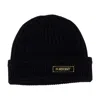 Burberry Ribbed Wool Beanie Turn-up Brim In Black