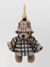 Burberry Bear Charms With Check Pattern And Hardware In Brown