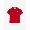 Burberry Poppy Red Bear Embroidered Cotton-pique Polo Shirt 6 Months - 2 Year In Red
