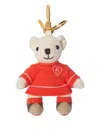 Burberry Bear Embroidered Keychain In Red