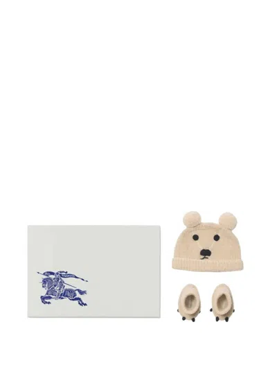 Burberry Kids "bear" Knit Set In Brown