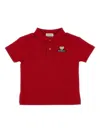 Burberry Bear-logo Polo Shirt In Red