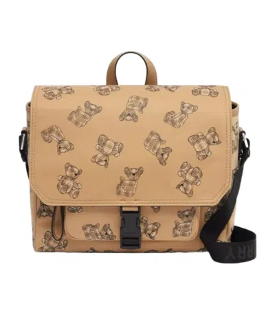 Burberry Bear-print Messenger Bag In Nude | ModeSens
