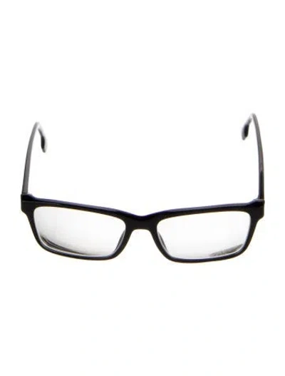 Pre-owned Burberry Beat Check Pattern Square Eyeglasses In Black