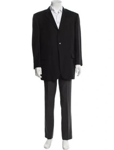 Pre-owned Burberry Beat Check Pattern Wool Blazer In Black