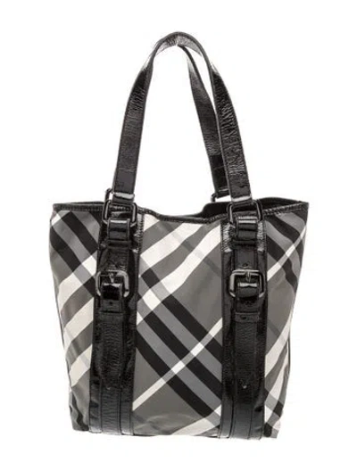 Pre-owned Burberry Beat Check Tote In Multi