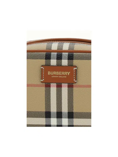 Burberry Medium Check Travel Pouch In Archive Beige