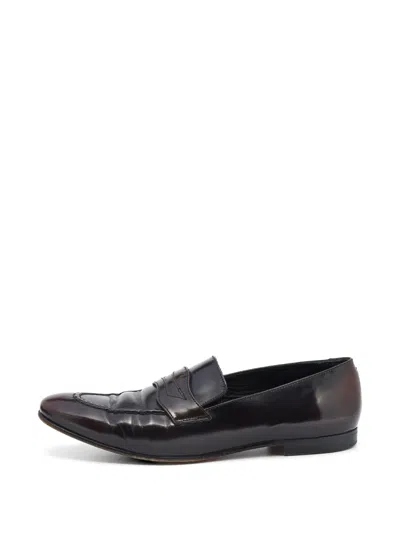 Pre-owned Burberry Bedmont Penny Loafers In Brown